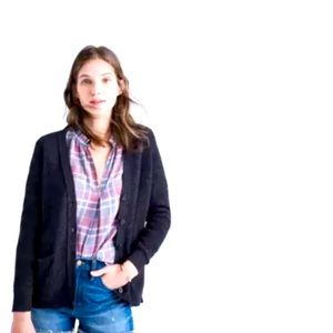 Madewell Seedstitch Long Sleeve Cardigan Charcoal size large